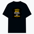 Cotton Stretch T-Shirt (Dtg) | T-Shirts | Him, Her, Unisex | Personalized | DTG | Typographic | Work Ethic | Success | Everyday | Motivational | Busy Building, Not Complaining - front - Navy Blue - mockup 1