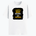 Cotton Stretch T-Shirt (Dtg) | T-Shirts | Him, Her, Unisex | Personalized | DTG | Typographic | Work Ethic | Success | Everyday | Motivational | Busy Building, Not Complaining - front - White - mockup 1