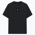 Basic T-Shirt | Unisex Fit, Sizes XS-2XL | 180 GSM Poly-Cotton Blend, DTF Ready | Bio-Wash, Silicon Finish, Durable Stitching | Adults | Personalized | DTF | Typographic | Work Ethic | Success | Everyday | Motivational | Busy Building, Not Complaining - front - Black melange - mockup 1