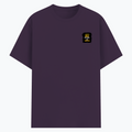 Basic T-Shirt | Unisex Fit, Sizes XS-2XL | 180 GSM Poly-Cotton Blend, DTF Ready | Bio-Wash, Silicon Finish, Durable Stitching | Adults | Personalized | DTF | Typographic | Work Ethic | Success | Everyday | Motivational | Busy Building, Not Complaining - left pocket - Purple melange - mockup 3