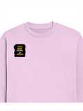 Oversized Sweatshirt | Roomy Relaxed Fit | 400 GSM Cotton Blend | Pre-Shrunk Drop Shoulder | Unisex Adult | Personalized | DTF | Typographic | Work Ethic | Success | Everyday | Motivational | Busy Building, Not Complaining - right pocket - Light Baby Pink - mockup 4