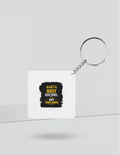 Keychain | Rectangle, Square, Slim Options | Acrylic UV Printed | Fade-Proof, Glossy Finish | Unisex | Personalized | Typographic | Work Ethic | Success | Everyday | Motivational | Busy Building, Not Complaining - back_Square - White - mockup 2