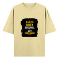 Oversized Standard T-Shirt | Unisex Relaxed Fit | 100% Super Combed Cotton DTG | Soft, Breathable & Durable | Adult | Personalized | DTG | Typographic | Work Ethic | Success | Everyday | Motivational | Busy Building, Not Complaining - front - Beige - mockup 1
