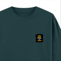 Oversized Classic T-Shirt | Unisex Oversized Fit | 100% Super-Combed Cotton | Pre-Shrunk & Ribbed Neck | Adults | Personalized | DTG | Typographic | Work Ethic | Success | Everyday | Motivational | Busy Building, Not Complaining - right pocket - Petrol Blue - mockup 4