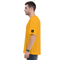 Oversized Classic T-Shirt | Unisex Oversized Fit | 100% Super-Combed Cotton | Pre-Shrunk & Ribbed Neck | Adults | Personalized | DTG | Typographic | Work Ethic | Success | Everyday | Motivational | Busy Building, Not Complaining - right sleeve - Golden Yellow - mockup 6