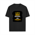 Male Standard Crew T-Shirt | Regular Fit | 100% Cotton DTF Print | Soft, Durable | Men | Personalized | DTF | Typographic | Work Ethic | Success | Everyday | Motivational | Busy Building, Not Complaining - front - Black - mockup 1