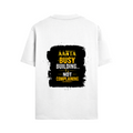 Male Standard Crew T-Shirt | Regular Fit | 100% Cotton DTF Print | Soft, Durable | Men | Personalized | DTF | Typographic | Work Ethic | Success | Everyday | Motivational | Busy Building, Not Complaining - back - White - mockup 2