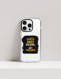 iPhone Glass Case | For iPhone Users | Tempered Glass Back & TPU Sides | Durable Protection & Fade-Proof Print | Unisex | Personalized | Typographic | Work Ethic | Success | Everyday | Motivational | Busy Building, Not Complaining - front_16 Pro - 16 Pro - mockup 6