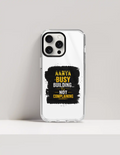 iPhone Glass Case | For iPhone Users | Tempered Glass Back & TPU Sides | Durable Protection & Fade-Proof Print | Unisex | Personalized | Typographic | Work Ethic | Success | Everyday | Motivational | Busy Building, Not Complaining - front_15 Pro Max - 15 Pro Max - mockup 11