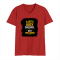Male V Neck T-Shirt | Regular Fit | 180 GSM Bio-Washed Cotton | DTF Print | Double Stitched, Pre-Shrunk | Men | Personalized | DTF | Typographic | Work Ethic | Success | Everyday | Motivational | Busy Building, Not Complaining - front - Red - mockup 1