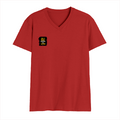 Male V Neck T-Shirt | Regular Fit | 180 GSM Bio-Washed Cotton | DTF Print | Double Stitched, Pre-Shrunk | Men | Personalized | DTF | Typographic | Work Ethic | Success | Everyday | Motivational | Busy Building, Not Complaining - right pocket - Red - mockup 4