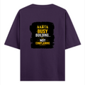 Oversized Classic T-Shirt | Unisex Fit | 100% Super-Combed Cotton | Pre-Shrunk, Double-Stitched | Adults | Personalized | DTF | Typographic | Work Ethic | Success | Everyday | Motivational | Busy Building, Not Complaining - back - Purple - mockup 2