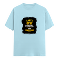 Classic Crew T-Shirt | Men's Regular Fit | 180 GSM Bio-Washed Cotton | DTG Print Ready | Double-Stitched & Ribbed Neck | Personalized | DTG | Typographic | Work Ethic | Success | Everyday | Motivational | Busy Building, Not Complaining - front - Baby Blue - mockup 1