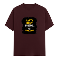 Classic Crew T-Shirt | Men's Regular Fit | 180 GSM Bio-Washed Cotton | DTG Print Ready | Double-Stitched & Ribbed Neck | Personalized | DTG | Typographic | Work Ethic | Success | Everyday | Motivational | Busy Building, Not Complaining