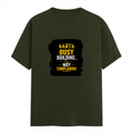 Classic Crew T-Shirt | Men's Regular Fit | 180 GSM Bio-Washed Cotton | DTG Print Ready | Double-Stitched & Ribbed Neck | Personalized | DTG | Typographic | Work Ethic | Success | Everyday | Motivational | Busy Building, Not Complaining - front - Olive Green - mockup 1