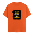 Classic Crew T-Shirt | Men's Regular Fit | 180 GSM Bio-Washed Cotton | DTG Print Ready | Double-Stitched & Ribbed Neck | Personalized | DTG | Typographic | Work Ethic | Success | Everyday | Motivational | Busy Building, Not Complaining - front - Orange - mockup 1