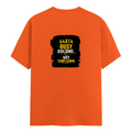 Classic Crew T-Shirt | Men's Regular Fit | 180 GSM Bio-Washed Cotton | DTG Print Ready | Double-Stitched & Ribbed Neck | Personalized | DTG | Typographic | Work Ethic | Success | Everyday | Motivational | Busy Building, Not Complaining - back - Orange - mockup 2