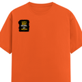 Classic Crew T-Shirt | Men's Regular Fit | 180 GSM Bio-Washed Cotton | DTG Print Ready | Double-Stitched & Ribbed Neck | Personalized | DTG | Typographic | Work Ethic | Success | Everyday | Motivational | Busy Building, Not Complaining - right pocket - Orange - mockup 4