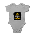 Baby Romper | 0-12 Months Regular Fit | 180 GSM Bio-Washed Cotton Blend | Double Stitched, Pre-Shrunk | Unisex | Personalized | DTF | Typographic | Work Ethic | Success | Everyday | Motivational | Busy Building, Not Complaining - front - Grey Melange - mockup 1