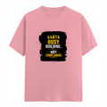Men's Classic Crew T-Shirt | Regular Fit | 180 GSM Bio-Washed Cotton | DTF Print Ready | Pre-Shrunk, Durable | Personalized | DTF | Typographic | Work Ethic | Success | Everyday | Motivational | Busy Building, Not Complaining - front - Flamingo - mockup 1