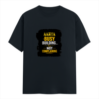 Men's Classic Crew T-Shirt | Regular Fit | 180 GSM Bio-Washed Cotton | DTF Print Ready | Pre-Shrunk, Durable | Personalized | DTF | Typographic | Work Ethic | Success | Everyday | Motivational | Busy Building, Not Complaining