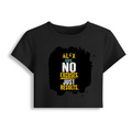 Female Baby Tee | Cropped Fit, Gen Z | 95% Cotton 5% Spandex, DTG | Stretchable, Breathable, Pre-Shrunk | Women | Personalized | DTG | Motivational | Motivation | Success | Daily Motivation | Empowering | Results Over Excuses - front - Black - mockup 1