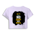 Female Baby Tee | Cropped Fit, Gen Z | 95% Cotton 5% Spandex, DTG | Stretchable, Breathable, Pre-Shrunk | Women | Personalized | DTG | Motivational | Motivation | Success | Daily Motivation | Empowering | Results Over Excuses - back - Lavender - mockup 2
