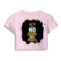 Female Baby Tee | Cropped Fit, Gen Z | 95% Cotton 5% Spandex, DTG | Stretchable, Breathable, Pre-Shrunk | Women | Personalized | DTG | Motivational | Motivation | Success | Daily Motivation | Empowering | Results Over Excuses - back - Light Baby Pink - mockup 2