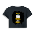 Female Baby Tee | Cropped Fit, Gen Z | 95% Cotton 5% Spandex, DTG | Stretchable, Breathable, Pre-Shrunk | Women | Personalized | DTG | Motivational | Motivation | Success | Daily Motivation | Empowering | Results Over Excuses - back - Navy Blue - mockup 2