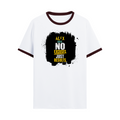 Ringer T-shirt | Unisex | DTG Print | Contrast Trim | Men's, Women's | Personalized | DTG | Motivational | Motivation | Success | Daily Motivation | Empowering | Results Over Excuses - front - Maroon off white - mockup 1