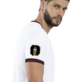 Ringer T-shirt | Unisex | DTG Print | Contrast Trim | Men's, Women's | Personalized | DTG | Motivational | Motivation | Success | Daily Motivation | Empowering | Results Over Excuses - right sleeve - Maroon off white - mockup 6