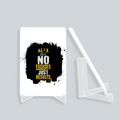 Acrylic Display Stand | 4x6 Inch | Clear Acrylic | UV Printed Tabletop | Customizable | Unisex | Personalized | Motivational | Motivation | Success | Daily Motivation | Empowering | Results Over Excuses - front_2 - White - mockup 2