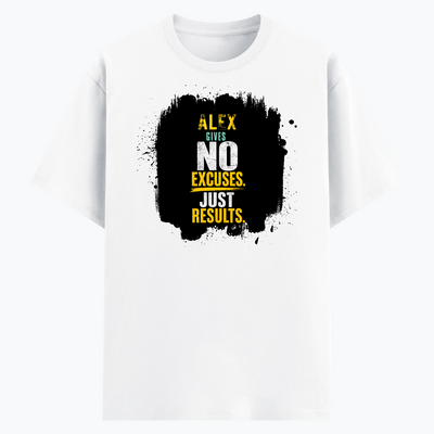 Cotton Stretch T-Shirt (Dtg) | T-Shirts | Him, Her, Unisex | Personalized | DTG | Motivational | Motivation | Success | Daily Motivation | Empowering | Results Over Excuses - front - White - mockup 1