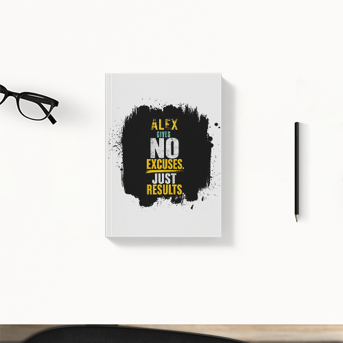 Daily Planner | 3-Month Undated | 300 GSM Cover, 70 GSM Pages, Digital Print | 204 Pages, Soft-Bound, Perfect Binding, Dotted Pages | Unisex | Personalized | Motivational | Motivation | Success | Daily Motivation | Empowering | Results Over Excuses - front - White - mockup 1