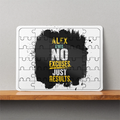 MDF Wooden Puzzles | 6x8 Inch | 30 Pieces | Durable MDF | Glossy Finish | Sublimation Print | Lightweight | Waterproof | Fade-Proof | Unisex | Personalized | Motivational | Motivation | Success | Daily Motivation | Empowering | Results Over Excuses - front - White - mockup 1