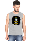Men's Sleeveless T-Shirt | Regular Fit | 180 GSM Bio-Washed Cotton | Pre-Shrunk, Double Stitched | Men | Personalized | DTF | Motivational | Motivation | Success | Daily Motivation | Empowering | Results Over Excuses - front - Grey Melange - mockup 1