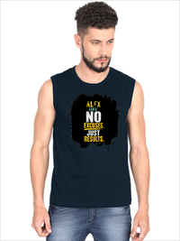 Men's Sleeveless T-Shirt | Regular Fit | 180 GSM Bio-Washed Cotton | Pre-Shrunk, Double Stitched | Men | Personalized | DTF | Motivational | Motivation | Success | Daily Motivation | Empowering | Results Over Excuses