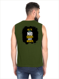 Men's Sleeveless T-Shirt | Regular Fit | 180 GSM Bio-Washed Cotton | Pre-Shrunk, Double Stitched | Men | Personalized | DTF | Motivational | Motivation | Success | Daily Motivation | Empowering | Results Over Excuses - back - Olive Green - mockup 2