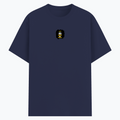Basic T-Shirt | Unisex Fit, Sizes XS-2XL | 180 GSM Poly-Cotton Blend, DTF Ready | Bio-Wash, Silicon Finish, Durable Stitching | Adults | Personalized | DTF | Motivational | Motivation | Success | Daily Motivation | Empowering | Results Over Excuses - front - Navy Blue - mockup 1