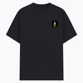 Basic T-Shirt | Unisex Fit, Sizes XS-2XL | 180 GSM Poly-Cotton Blend, DTF Ready | Bio-Wash, Silicon Finish, Durable Stitching | Adults | Personalized | DTF | Motivational | Motivation | Success | Daily Motivation | Empowering | Results Over Excuses - left pocket - Black melange - mockup 3