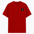 Basic T-Shirt | Unisex Fit, Sizes XS-2XL | 180 GSM Poly-Cotton Blend, DTF Ready | Bio-Wash, Silicon Finish, Durable Stitching | Adults | Personalized | DTF | Motivational | Motivation | Success | Daily Motivation | Empowering | Results Over Excuses - left pocket - Red - mockup 3