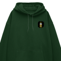 Oversized Hoodie | Relaxed Fit, Drop-Shoulder | 400 GSM Fabric | Warm, Durable | Unisex | Personalized | DTF | Motivational | Motivation | Success | Daily Motivation | Empowering | Results Over Excuses - left pocket - Bottle Green - mockup 3