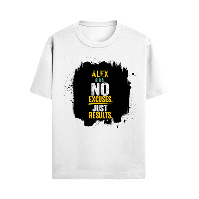 Male Standard Crew T-Shirt | Regular Fit | 100% Cotton (180 GSM) | DTG Print | Durable & Comfortable | Adult | Personalized | DTG | Motivational | Motivation | Success | Daily Motivation | Empowering | Results Over Excuses - front - White - mockup 1