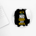 Mouse Pad | Unisex Adults | Sublimation Print | 3mm Thick, Skid-Proof, Fade-Proof | Personalized | Motivational | Motivation | Success | Daily Motivation | Empowering | Results Over Excuses - front_2 - Circle - White - mockup 2
