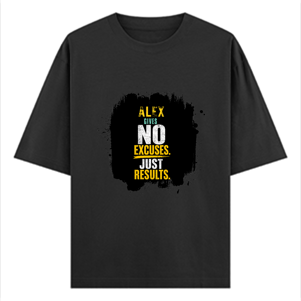 Oversized Classic T-Shirt | Unisex Oversized Fit | 100% Super-Combed Cotton | Pre-Shrunk & Ribbed Neck | Adults | Personalized | DTG | Motivational | Motivation | Success | Daily Motivation | Empowering | Results Over Excuses - front - Black - mockup 1