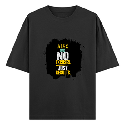 Oversized Classic T-Shirt | Unisex Oversized Fit | 100% Super-Combed Cotton | Pre-Shrunk & Ribbed Neck | Adults | Personalized | DTG | Motivational | Motivation | Success | Daily Motivation | Empowering | Results Over Excuses - front - Black - mockup 1