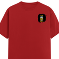Classic Crew T-Shirt | Men's Regular Fit | 180 GSM Bio-Washed Cotton | DTG Print Ready | Double-Stitched & Ribbed Neck | Personalized | DTG | Motivational | Motivation | Success | Daily Motivation | Empowering | Results Over Excuses - left pocket - Red - mockup 3