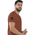 Classic Crew T-Shirt | Men's Regular Fit | 180 GSM Bio-Washed Cotton | DTG Print Ready | Double-Stitched & Ribbed Neck | Personalized | DTG | Motivational | Motivation | Success | Daily Motivation | Empowering | Results Over Excuses - right sleeve - Copper - mockup 6