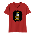 Men's V-Neck T-Shirt | Regular Fit | 180 GSM Bio-Washed Cotton | DTG Print | Durable | Personalized | DTG | Motivational | Motivation | Success | Daily Motivation | Empowering | Results Over Excuses - front - Red - mockup 1