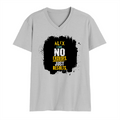 Male V Neck T-Shirt | Regular Fit | 180 GSM Bio-Washed Cotton | DTF Print | Double Stitched, Pre-Shrunk | Men | Personalized | DTF | Motivational | Motivation | Success | Daily Motivation | Empowering | Results Over Excuses - front - Grey Melange - mockup 1